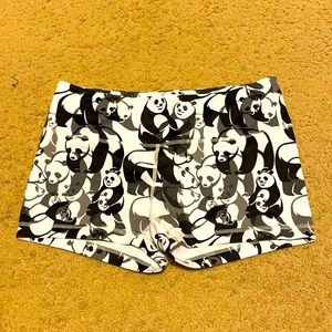 Panda print mid rise booty shorts Feed Me Fight me